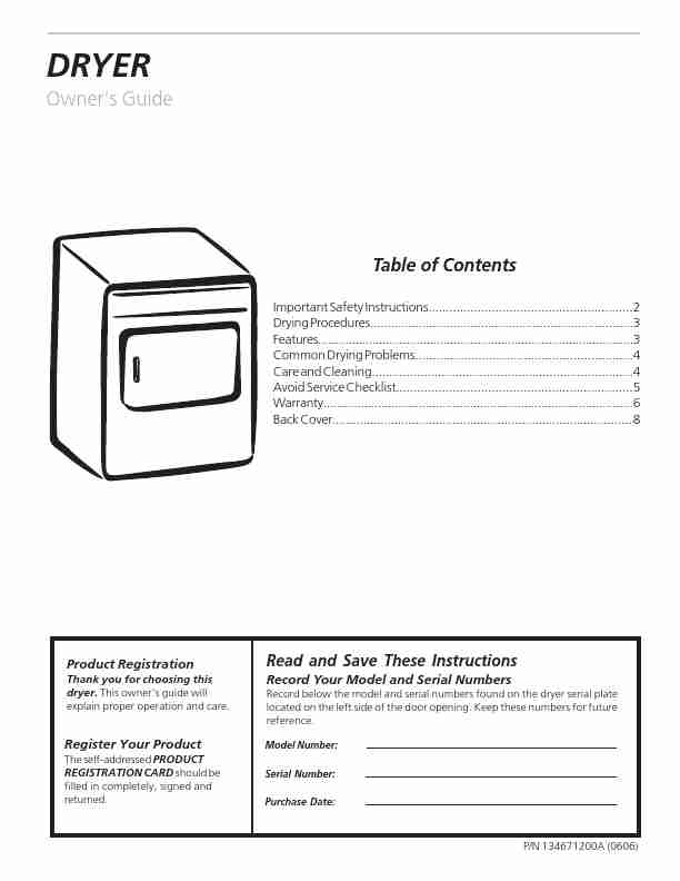 Frigidaire Clothes Dryer 134671200A-page_pdf